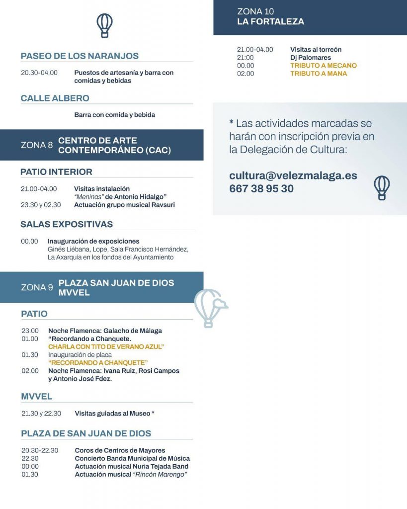 Programación Noche En Vela Vélez Málaga 2025