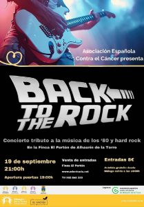 concierto solidario ‘Back to the Rock’ en Alhaurín de la Torre, con música de los 80 y hard rock organizado por la AECC.