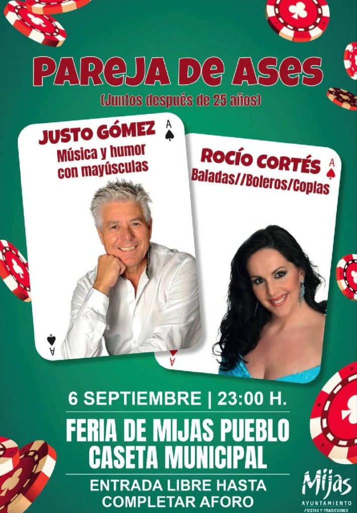 Conciertos oficiales de la Feria de Mijas Pueblo 2025 del 6 al 11 de septiembre en Mijas, Málaga, con música en vivo, conciertos gratuitos, tradición andaluza y actividades familiares en la Costa del Sol