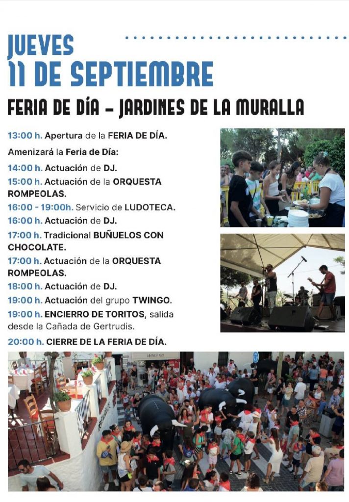 Programación oficial de la Feria de Mijas Pueblo 2025 del 6 al 11 de septiembre en Mijas, Málaga, con música en vivo, conciertos gratuitos, tradición andaluza y actividades familiares en la Costa del Sol