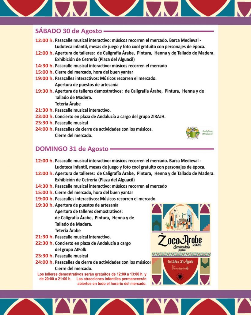 Programación Zoco Árabe Benalmádena 2025