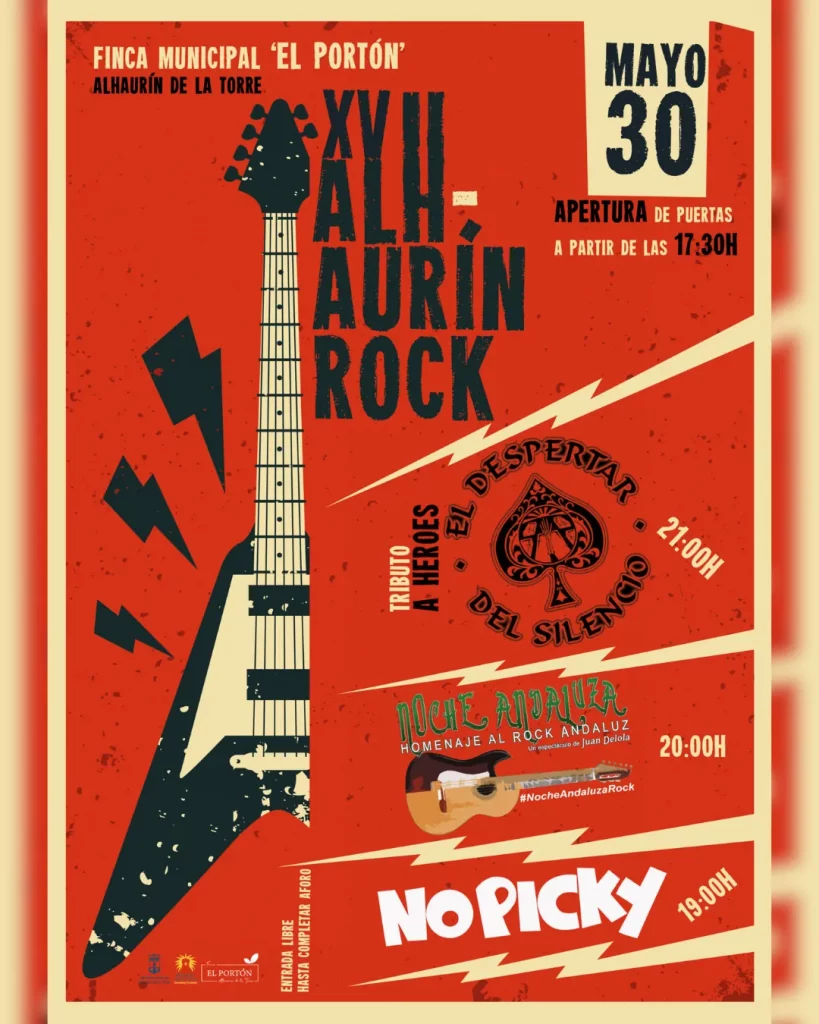 Cartel XV Alhaurín Rock 2026 en Alhaurín de la Torre con conciertos de rock en directo
