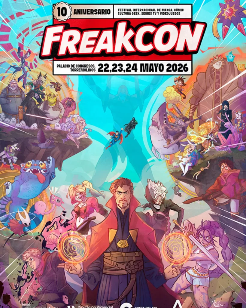 Cartel oficial de FreakCon 2026 en Torremolinos con anime, manga, cosplay y videojuegos