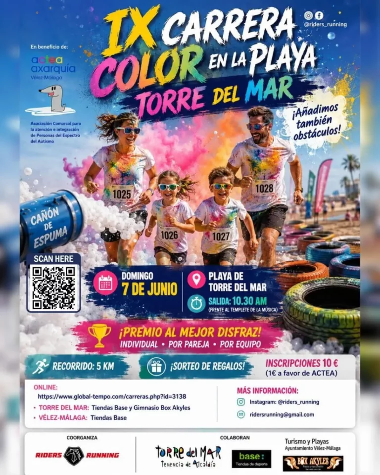 Cartel oficial de la IX Carrera del Color Torre del Mar 2026