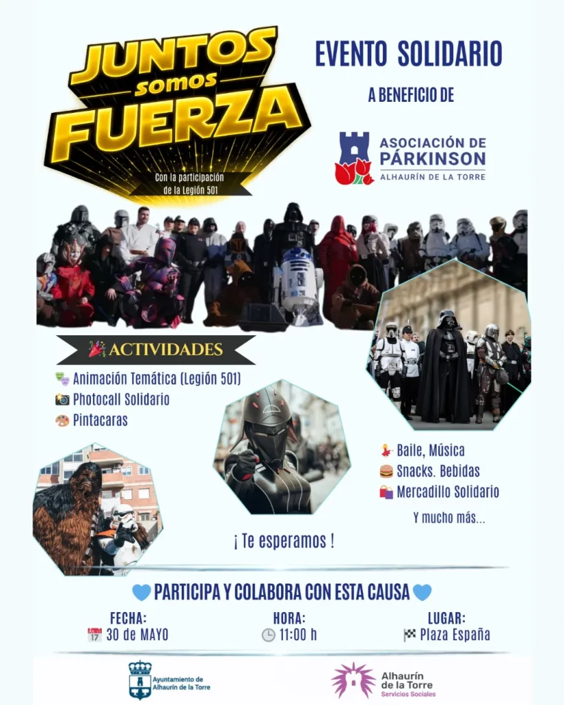 Cartel del evento solidario Juntos somos la fuerza en Alhaurín de la Torre