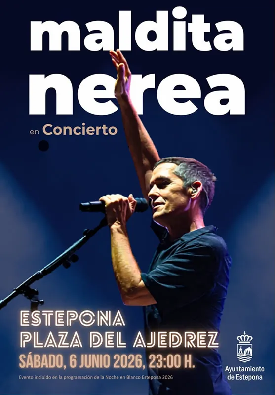 Cartel del concierto de Maldita Nerea en La Noche en Blanco Estepona 2026