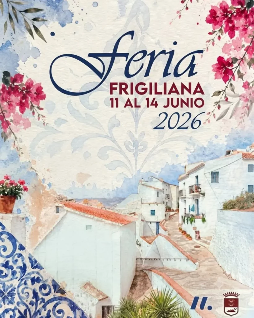 Cartel de la Feria de Frigiliana 2026 con programación y actividades