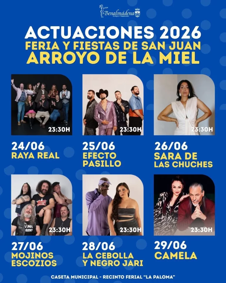 Cartel de la Feria de San Juan 2026 en Arroyo de la Miel