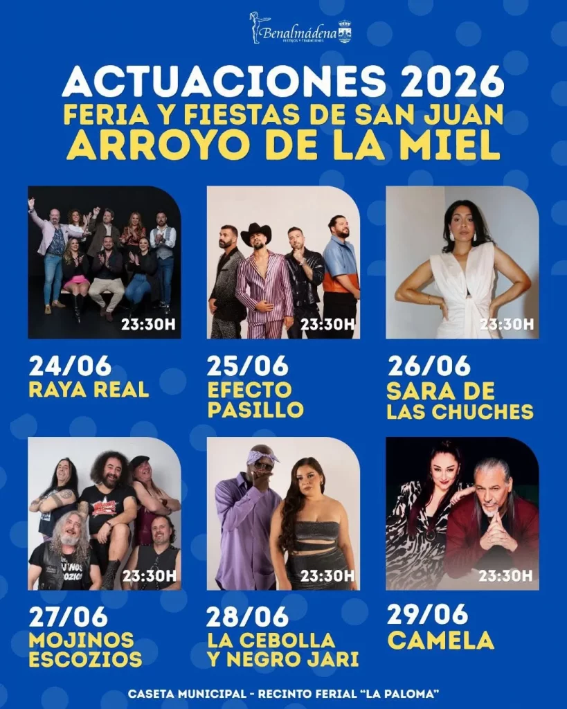 Cartel de la Feria de San Juan 2026 en Arroyo de la Miel