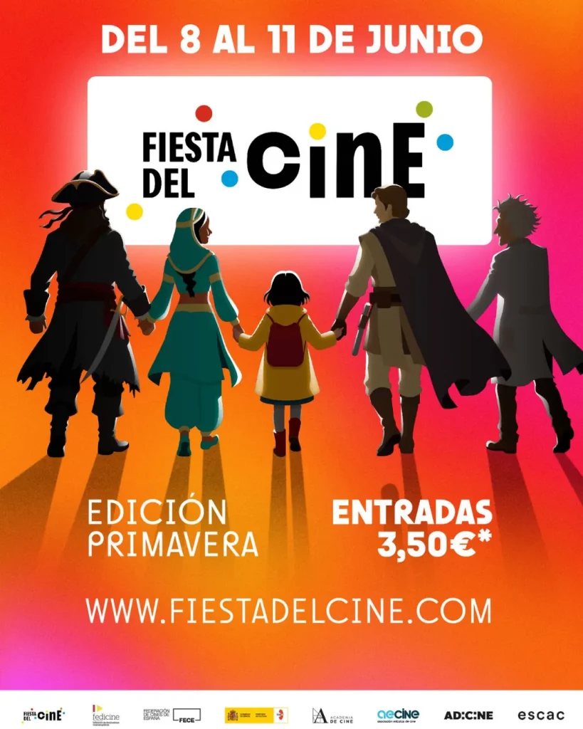 Cartel oficial de la Fiesta del Cine 2026 con entradas desde 3,50 euros del 8 al 11 de junio