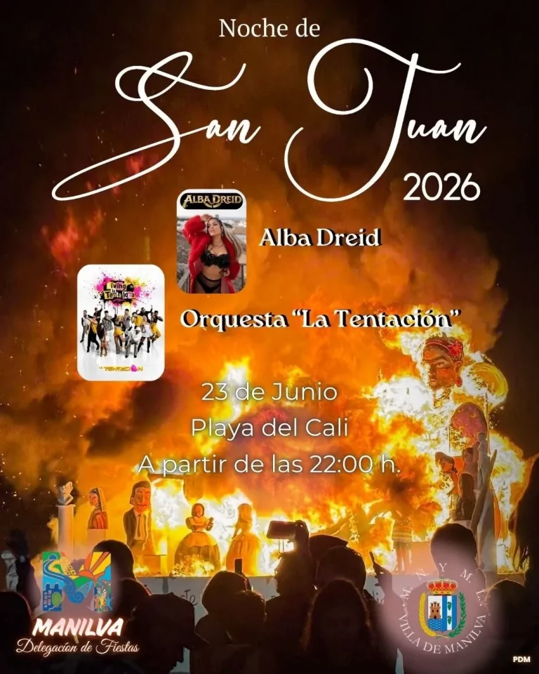 Noche de San Juan 2026 en Sabinillas con música, espectáculos y quema del muñeco
