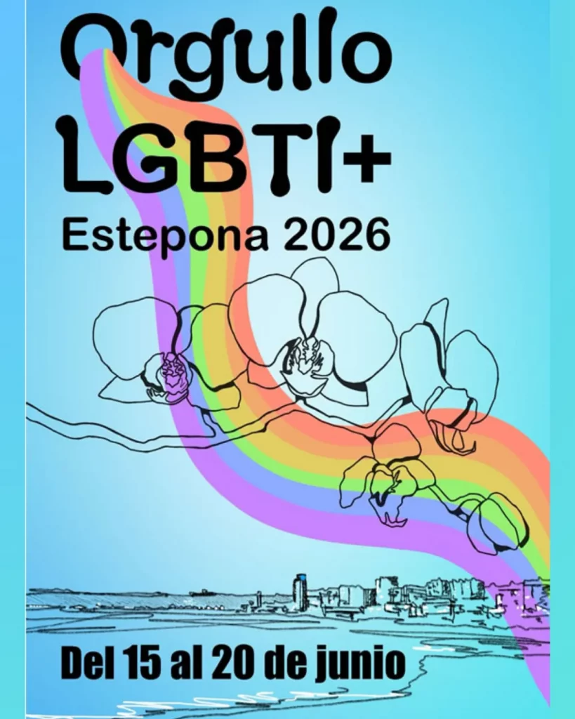 Cartel del Orgullo LGTBIQ+ Estepona 2026 con programa de actividades del 15 al 20 de junio
