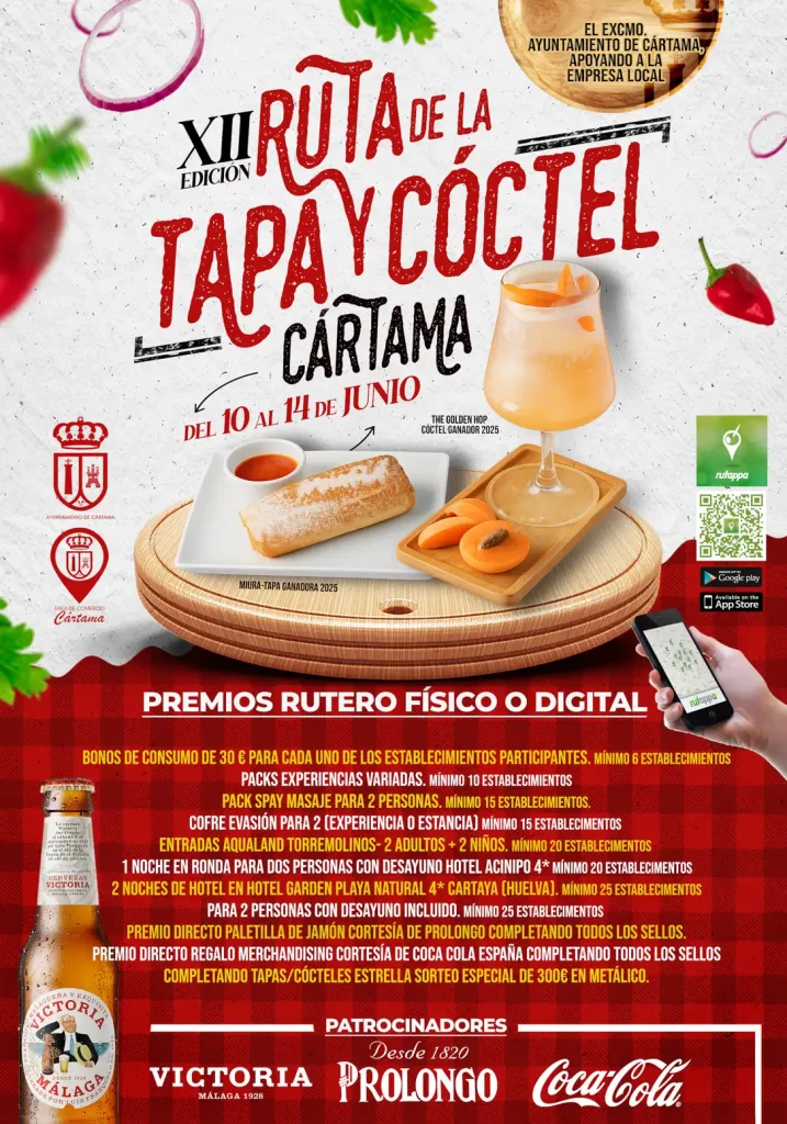 Precios de tapas y cócteles en la Ruta de la Tapa y el Cóctel de Cártama 2026